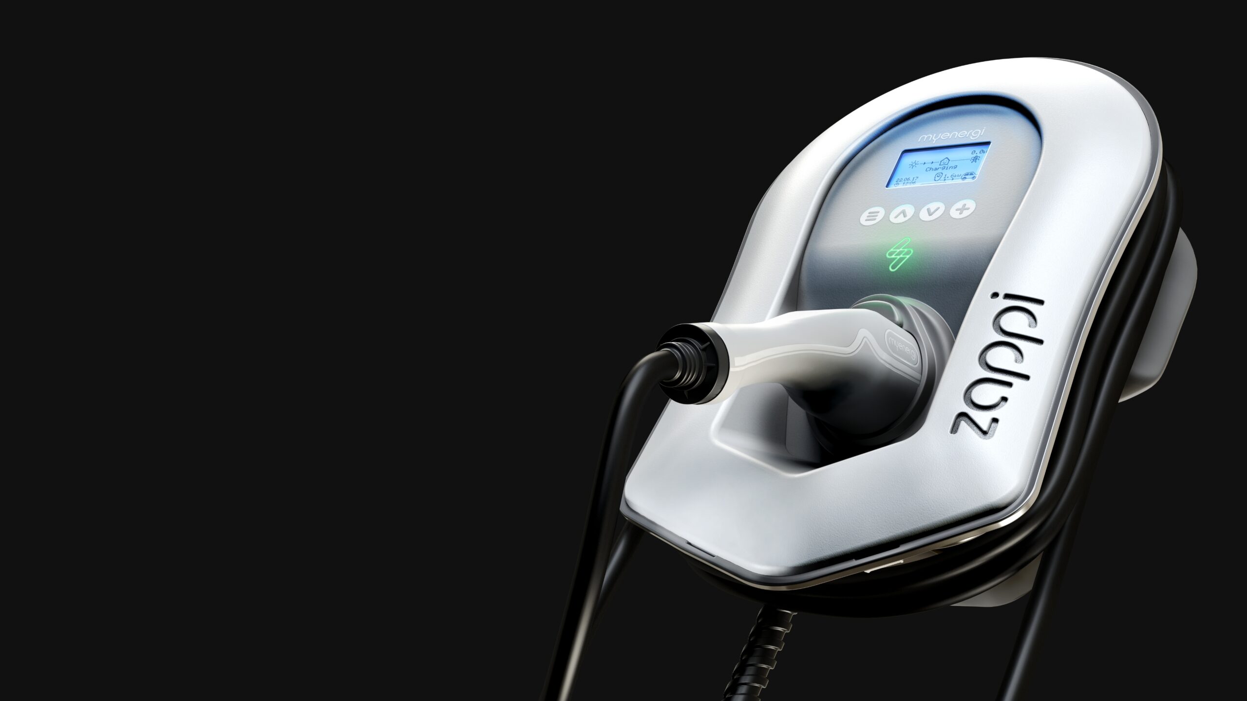 A wall-mounted EV charge point installed at a property.